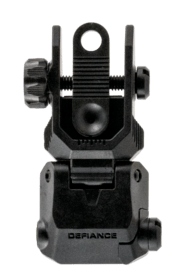 KRISS USA Defiance steel AR15 Flip Up Rear Sight features a low profile height
